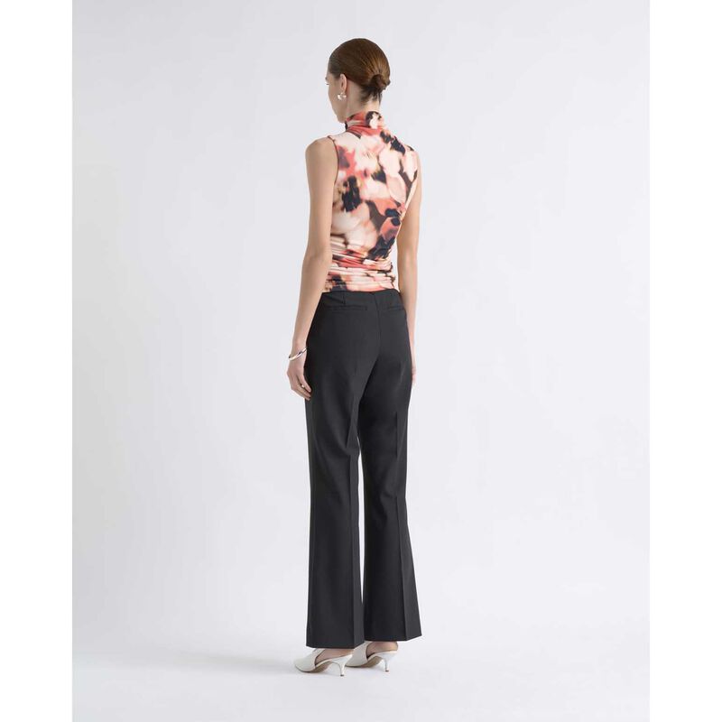 Cue Romantic Floral Ruched Mesh Top image number 1